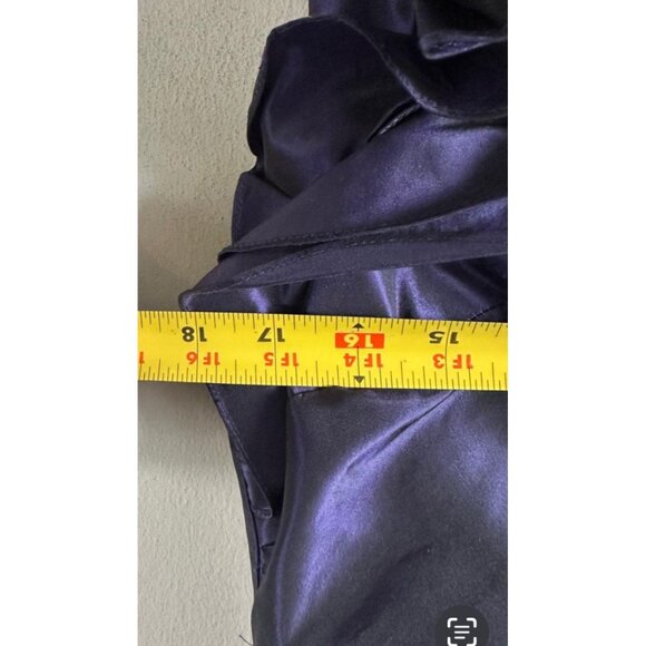 Teri Jon Rickie Freeman Women’s 100% Silk Gown Ruffle Train Dress Purple Size 4 - Picture 6 of 10